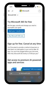Microsoft free trial