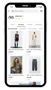 social commerce vs ecommerce: Zara