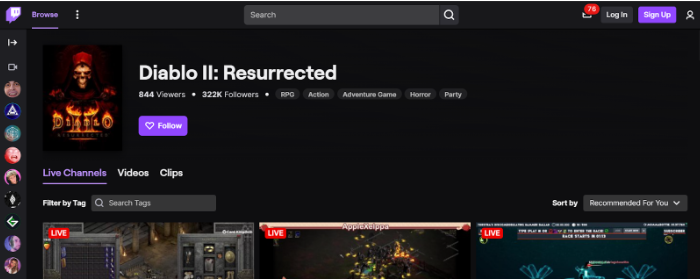 Diablo II Resurrected  - Trending game on Twitch