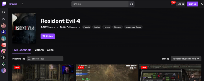 Resident Evil 4 - Trending game on twitch