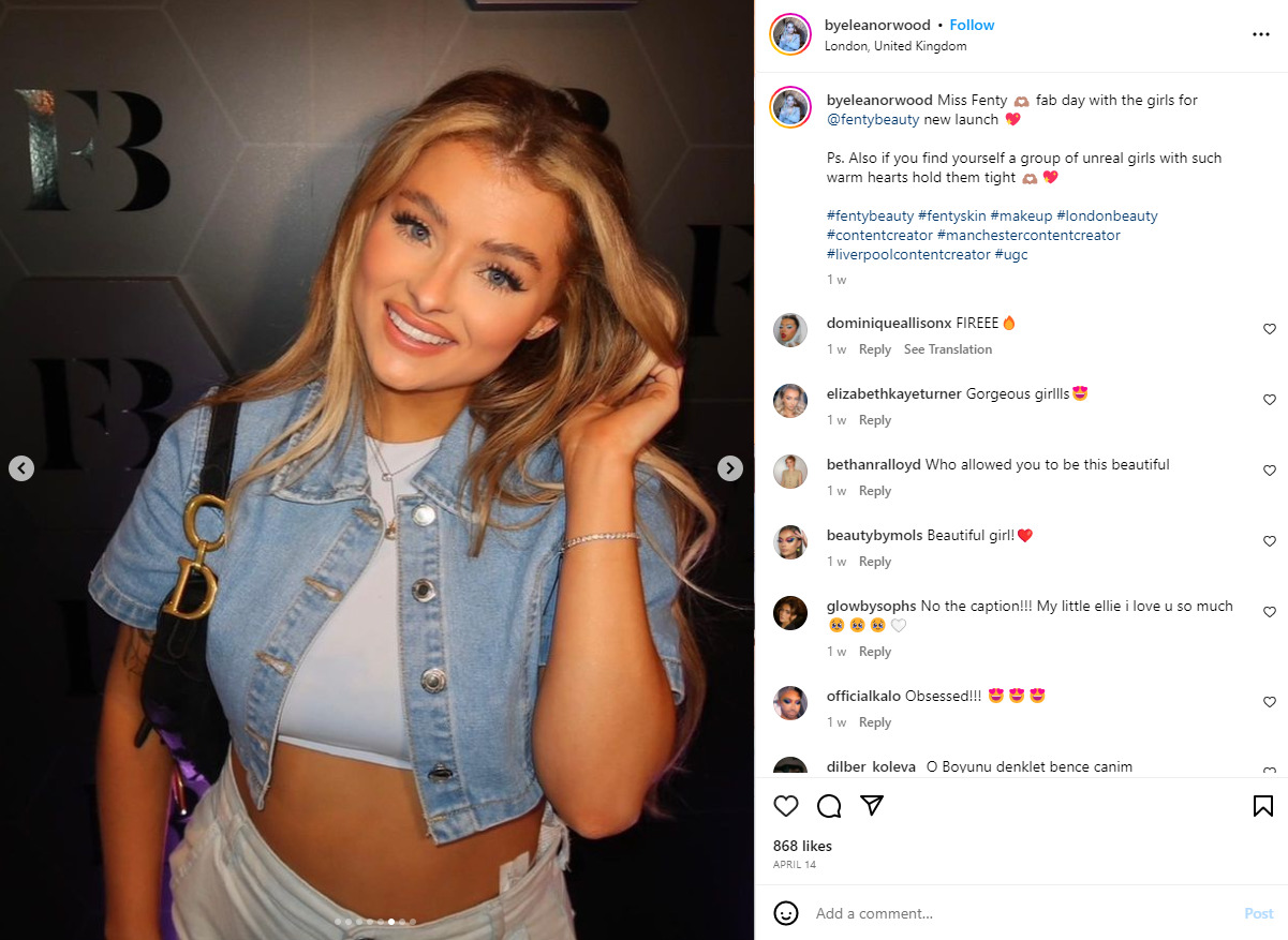 UK Instagram Influencer Eleanor
