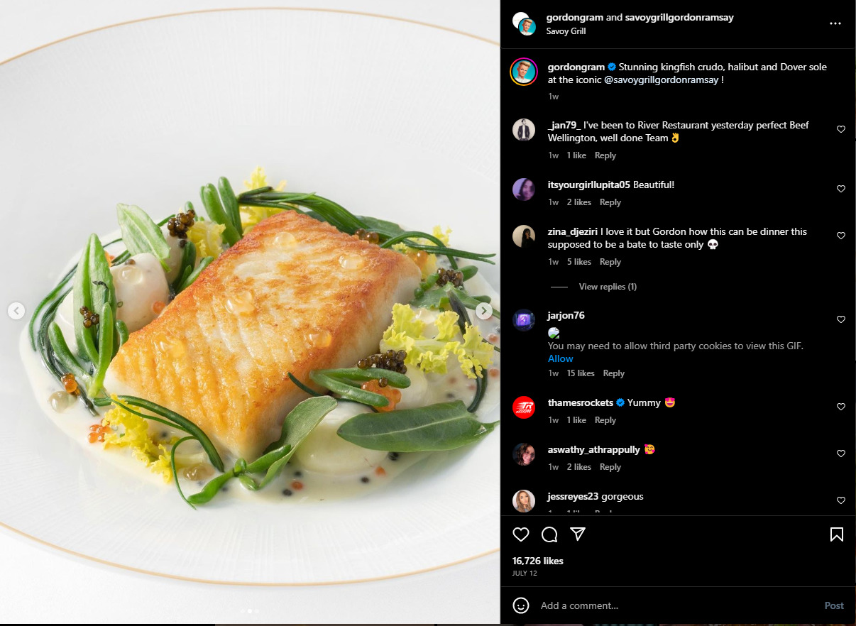 food influencers on Instagram: Gordon Ramsay