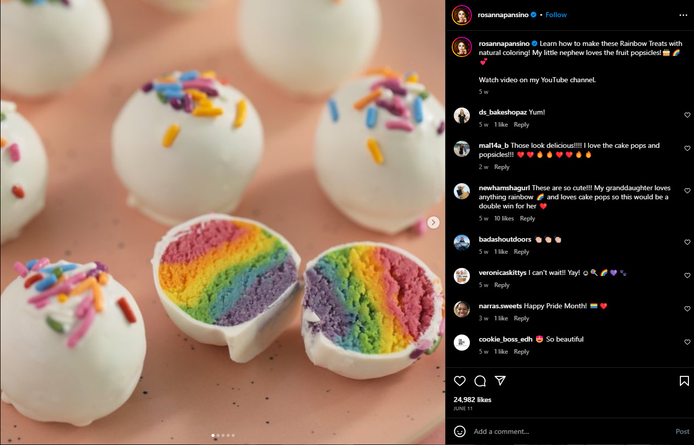 food influencers on Instagram: Rosanna Pansino