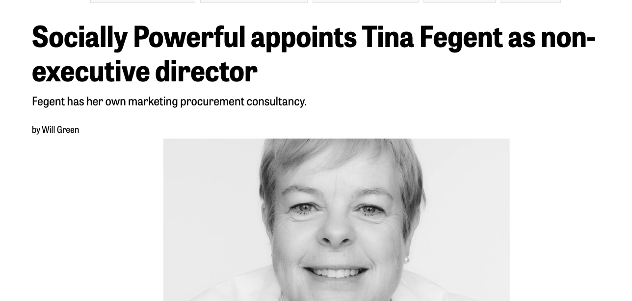 Socially Powerful appoints Tina Fegent as non-executive director