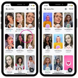 beauty filters on social media: Snapchat filters