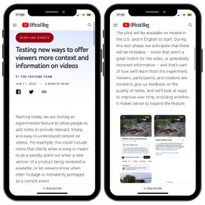 social updates: Youtube's Community Notes