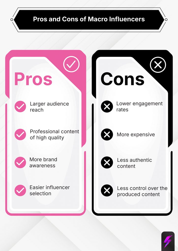 pros vs cons of working with macro influencers